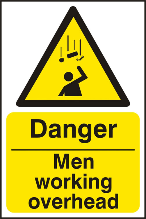 DANGER MEN WORKING OVERHEAD SIGN - BSS11113