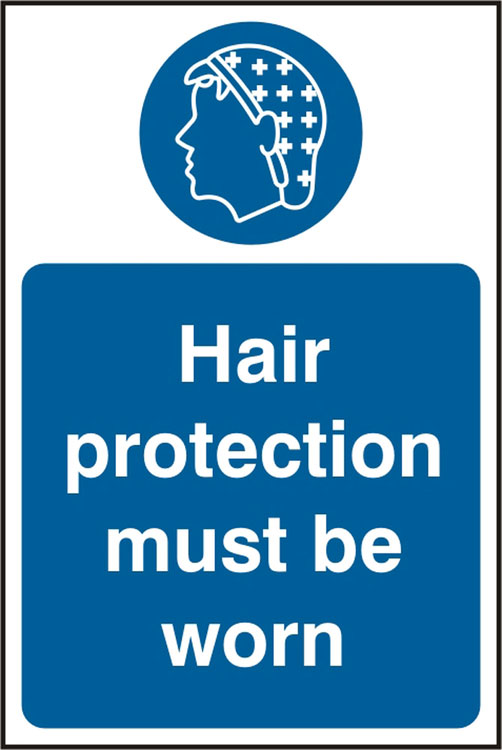 HAIR PROTECTION  MUST BE WORN SIGN - BSS11478