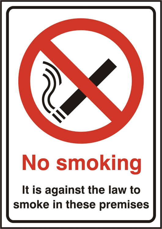 NO SMOKING ITS AGAINST THE LAW SIGN - BSS11855