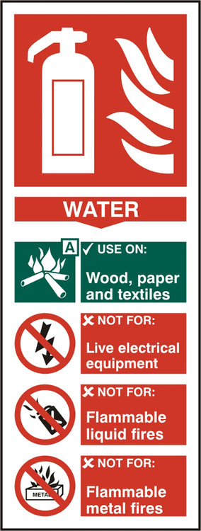 FIRE EXTINGUISHER WATER SIGN - BSS12308
